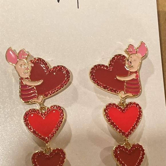 Baublebar Disney Piglet Vertical Heart Drop Earrings NWT Valentine’s Day - Picture 5 of 5